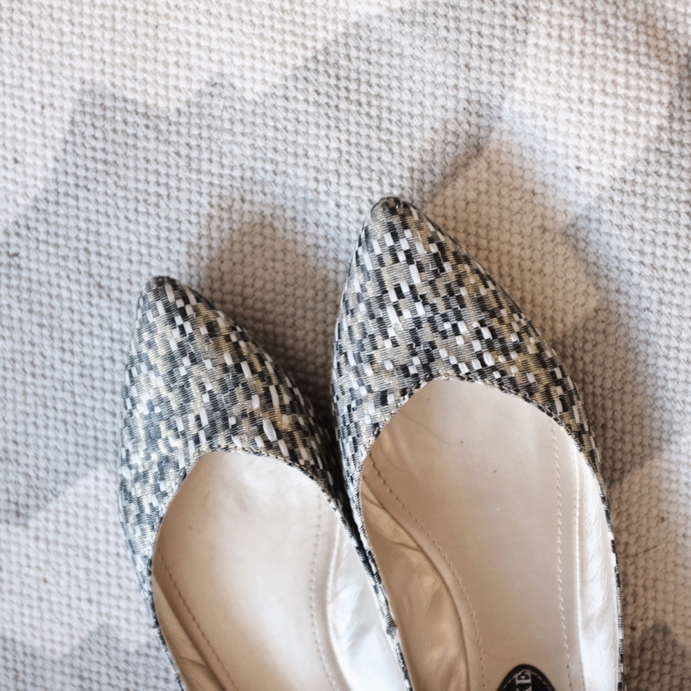 Audrey Brooke Silver Woven Flat (great condition)